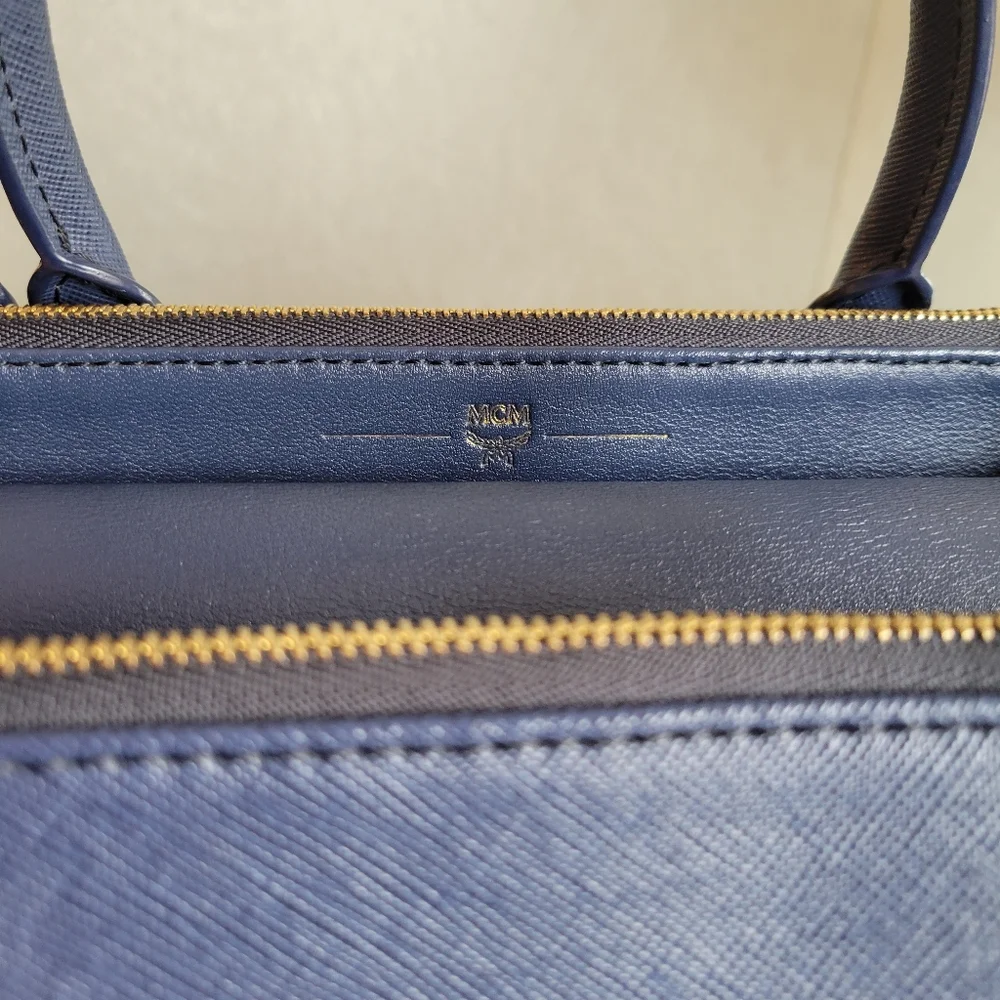 MCM Blue saffiano leather 2way bag - Picture 2 of 12